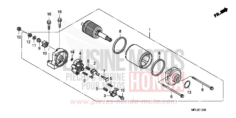 MOTEUR DE DEMARRAGE von CBR1000RR "Fireblade" ACHILLES BLACK METALLIC-U (NH124) von 2009